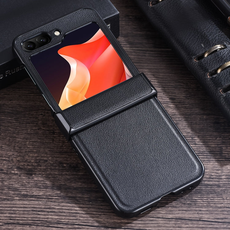 Three-stage Folding Leather Texture Phone Case, For Samsung Galaxy Z Flip6 / Flip7 FE, For Samsung Galaxy Z Flip5