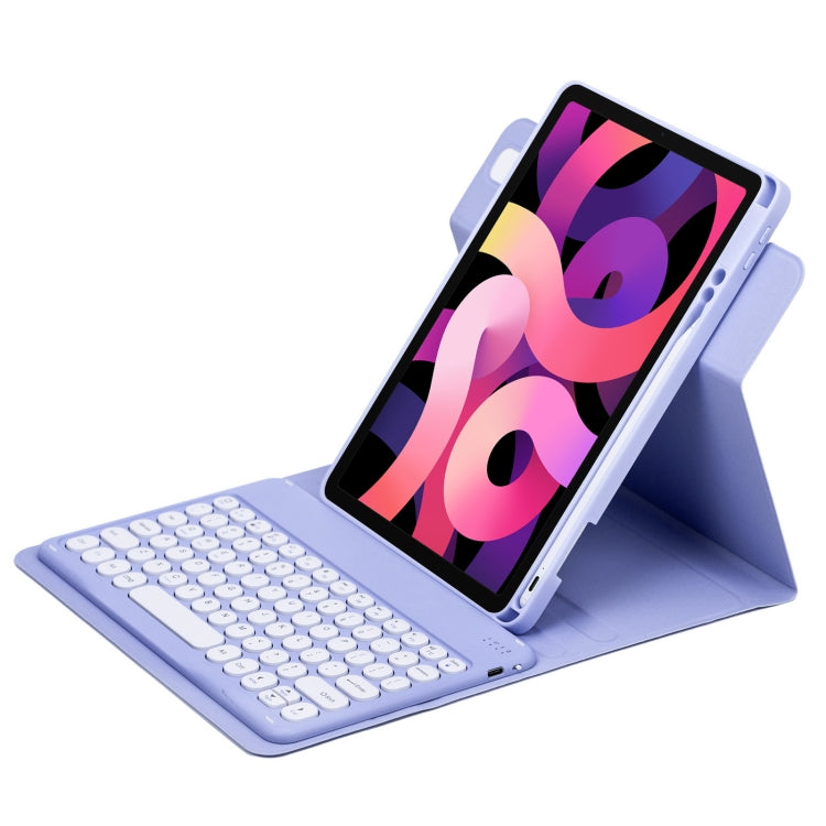 Round Button 360 Degree Rotatable Bluetooth Keyboard Leather Case