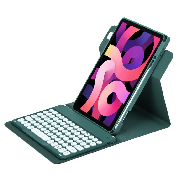 Round Button 360 Degree Rotatable Bluetooth Keyboard Leather Case