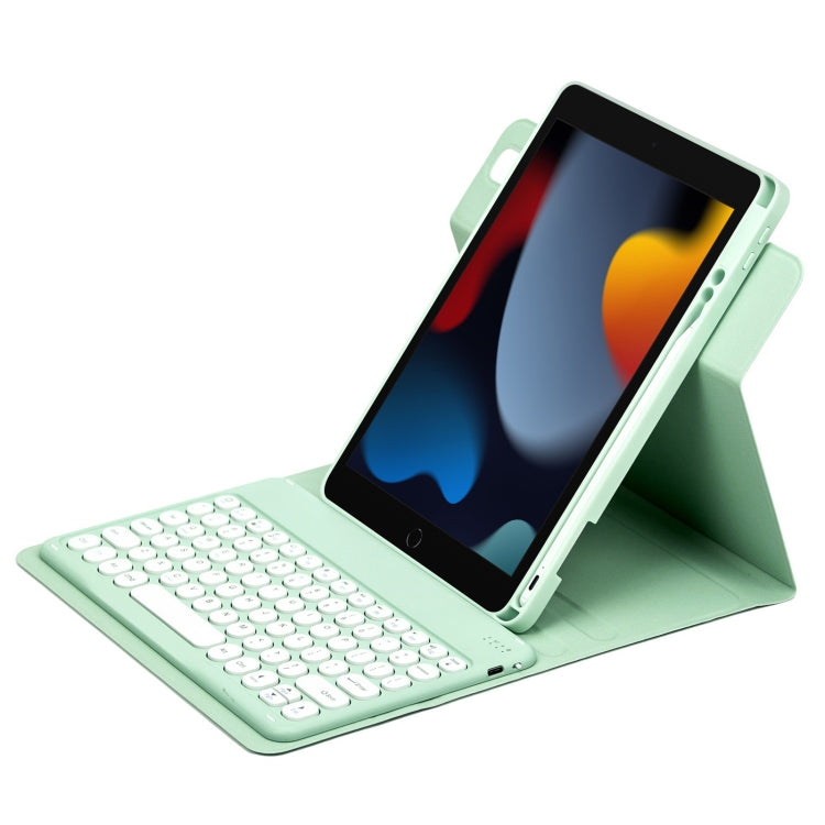 Round Button 360 Degree Rotatable Bluetooth Keyboard Leather Case