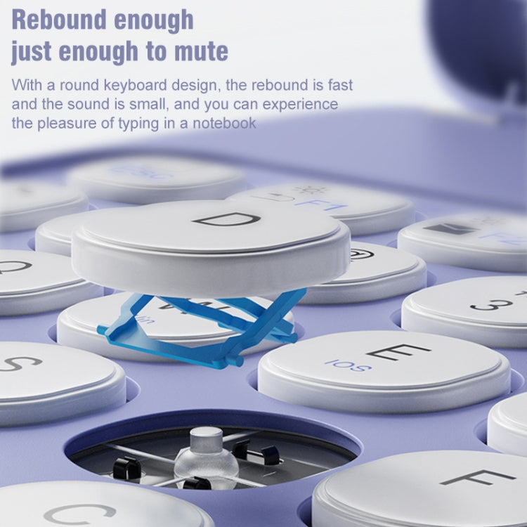 Round Button 360 Degree Rotatable Bluetooth Keyboard Leather Case