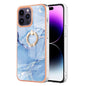 Electroplating Marble Dual-side IMD Phone Case with Ring