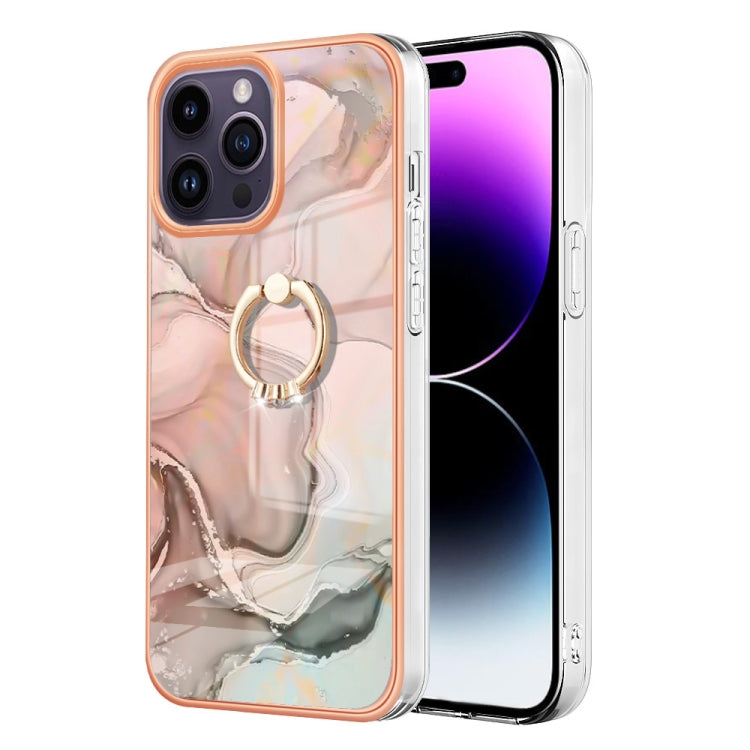 Electroplating Marble Dual-side IMD Phone Case with Ring