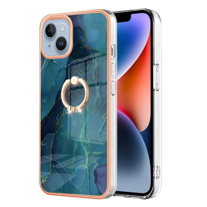 Electroplating Marble Dual-side IMD Phone Case with Ring