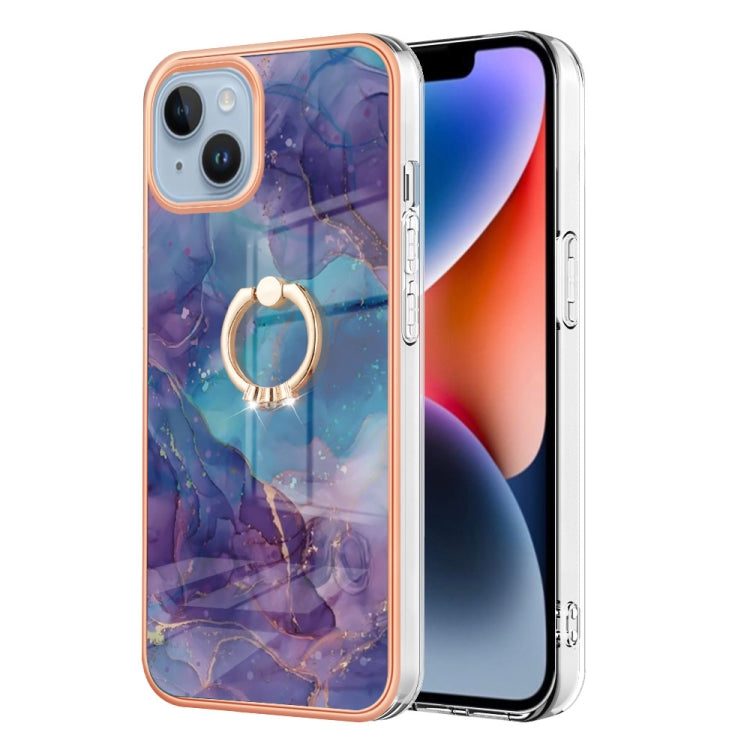 Electroplating Marble Dual-side IMD Phone Case with Ring