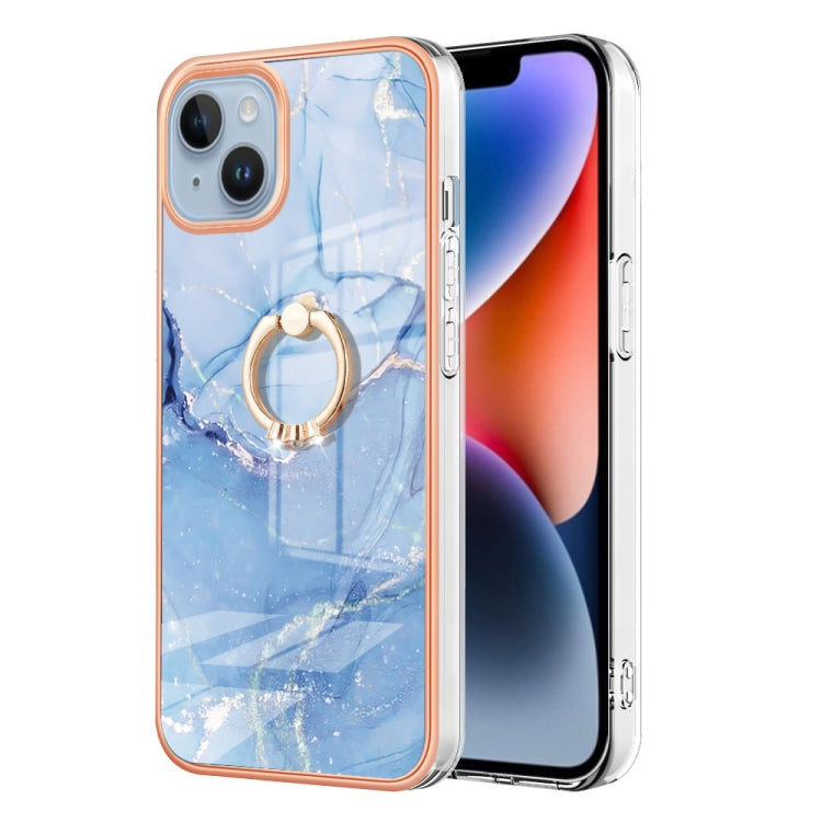 Electroplating Marble Dual-side IMD Phone Case with Ring