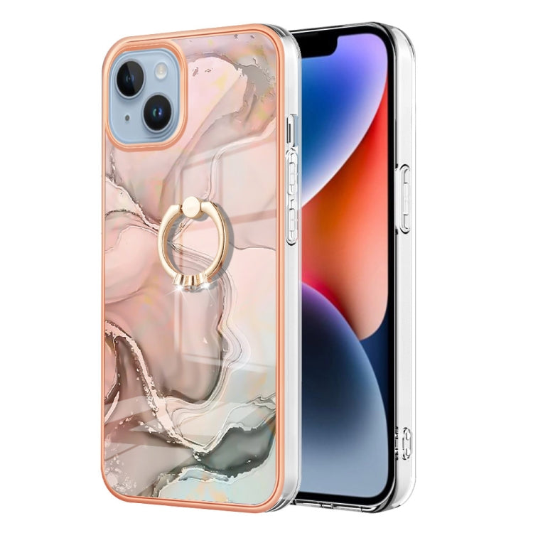 Electroplating Marble Dual-side IMD Phone Case with Ring