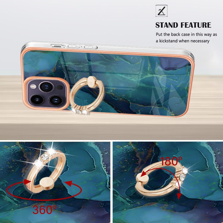 Electroplating Marble Dual-side IMD Phone Case with Ring