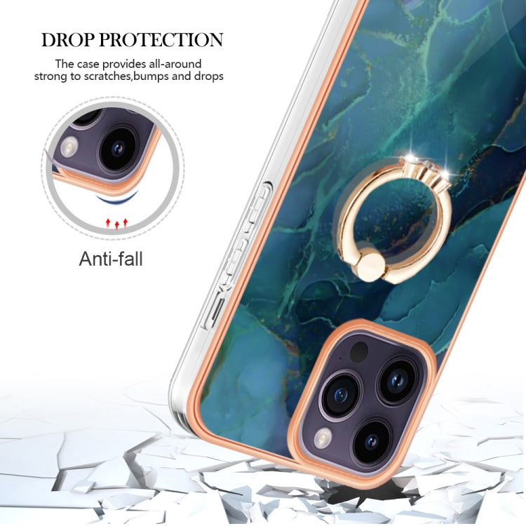 Electroplating Marble Dual-side IMD Phone Case with Ring