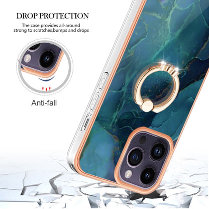 Electroplating Marble Dual-side IMD Phone Case with Ring