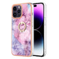 Electroplating Marble Dual-side IMD Phone Case with Ring