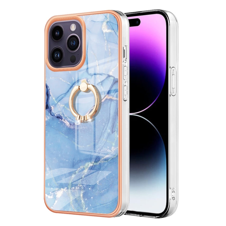 Electroplating Marble Dual-side IMD Phone Case with Ring