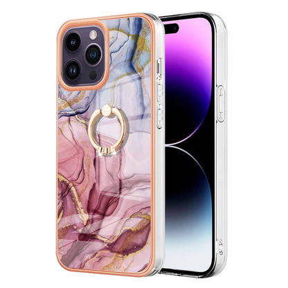 Electroplating Marble Dual-side IMD Phone Case with Ring