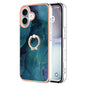 Electroplating Marble Dual-side IMD Phone Case with Ring