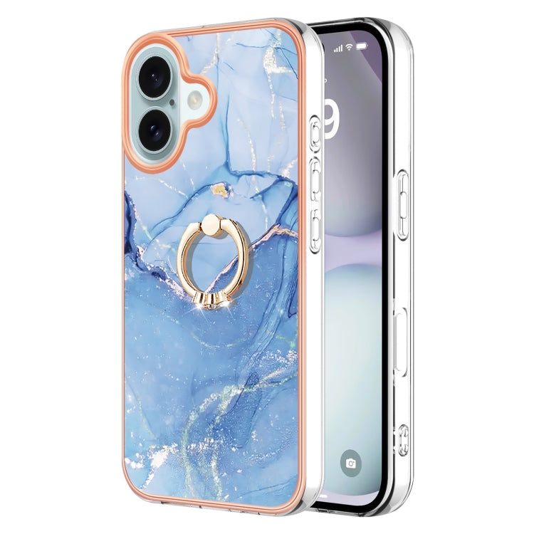 Electroplating Marble Dual-side IMD Phone Case with Ring
