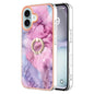 Electroplating Marble Dual-side IMD Phone Case with Ring