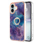 Electroplating Marble Dual-side IMD Phone Case with Ring