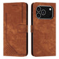 Skin Feel Stripe Pattern Leather Phone Case with Lanyard