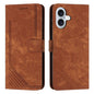 Skin Feel Stripe Pattern Leather Phone Case with Lanyard