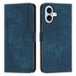 Skin Feel Stripe Pattern Leather Phone Case with Lanyard
