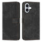 Skin Feel Stripe Pattern Leather Phone Case with Lanyard