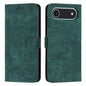 Skin Feel Stripe Pattern Leather Phone Case with Lanyard