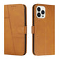 Stitching Calf Texture Buckle Leather Phone Case