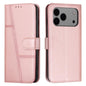 Stitching Calf Texture Buckle Leather Phone Case