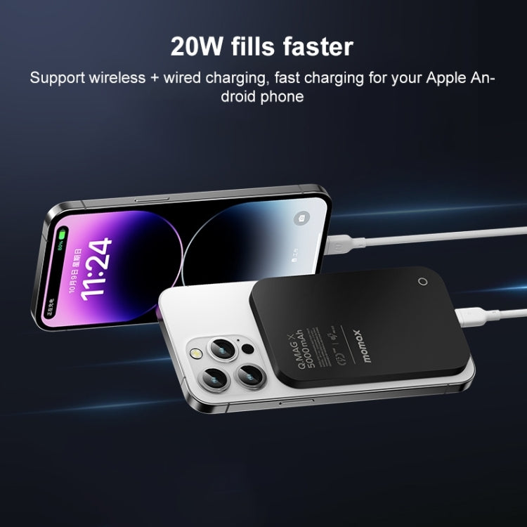 MOMAX Q.MAG X Portable Metal Magnetic Wireless Power Bank