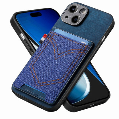 Denim Texture Leather Skin Phone Case with Card Slot