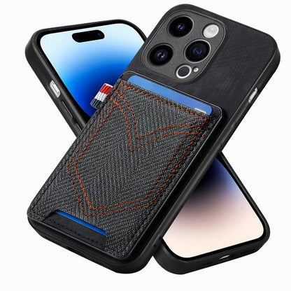 Denim Texture Leather Skin Phone Case with Card Slot