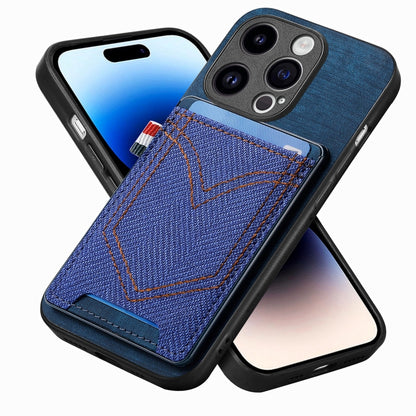 Denim Texture Leather Skin Phone Case with Card Slot