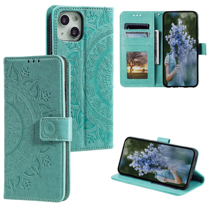 Totem Flower Embossed Leather Phone Case