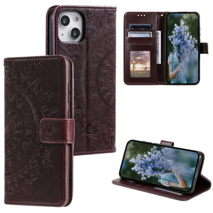 Totem Flower Embossed Leather Phone Case