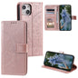 Totem Flower Embossed Leather Phone Case