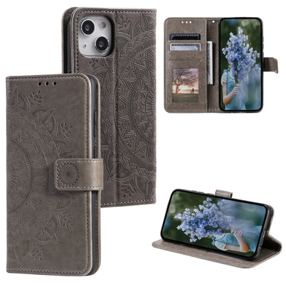 Totem Flower Embossed Leather Phone Case