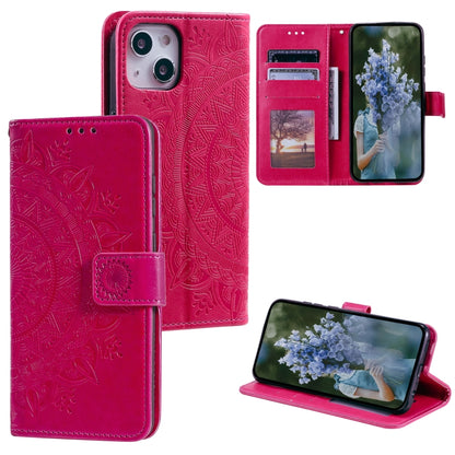 Totem Flower Embossed Leather Phone Case