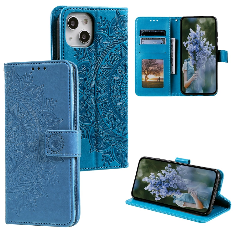 Totem Flower Embossed Leather Phone Case