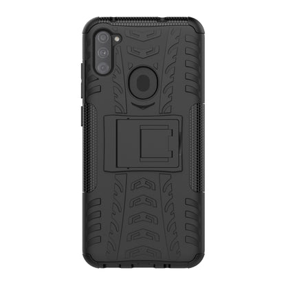 Tire Texture Shockproof TPU+PC Protective Case with Holder, For Samsung Galaxy A11（US Version）