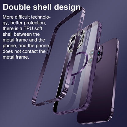 MagSafe Magnetic Stainless Steel Frame Transparent TPU Phone Case