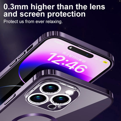 MagSafe Magnetic Stainless Steel Frame Transparent TPU Phone Case