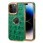 Denior Crocodile Texture Genuine Leather Electroplating Phone Case