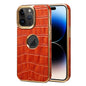 Denior Crocodile Texture Genuine Leather Electroplating Phone Case