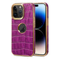 Denior Crocodile Texture Genuine Leather Electroplating Phone Case