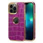 Denior Crocodile Texture Genuine Leather Electroplating Phone Case