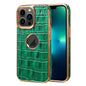 Denior Crocodile Texture Genuine Leather Electroplating Phone Case