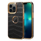 Denior Crocodile Texture Genuine Leather Electroplating Phone Case