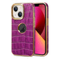 Denior Crocodile Texture Genuine Leather Electroplating Phone Case
