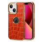 Denior Crocodile Texture Genuine Leather Electroplating Phone Case
