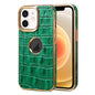Denior Crocodile Texture Genuine Leather Electroplating Phone Case